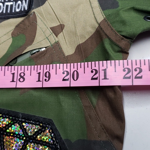Rothco Womens Camo Bling Patchwork Flight Suit Jumpsuit Size S Y2K Retro - Picture 11 of 17